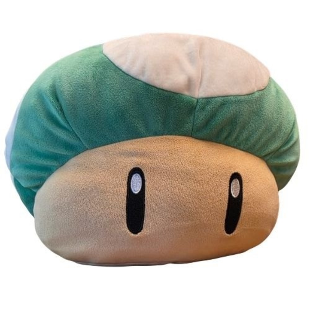 TOMY Super Mario Club Mocchi Mocchi 1-Up Mushroom Mega Plush 15" Green T12971B